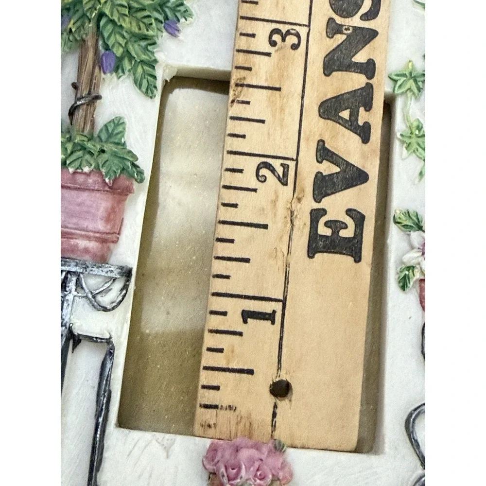 Cottage Garden Photo Frame Floral Potted Plants Wrought Iron Style Shabby Chic